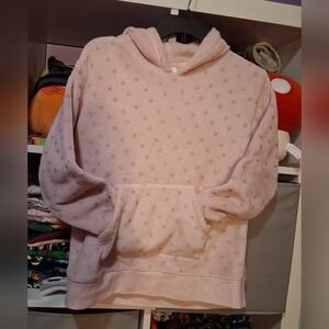 SO Pink Plush Star Pullover Hoodie